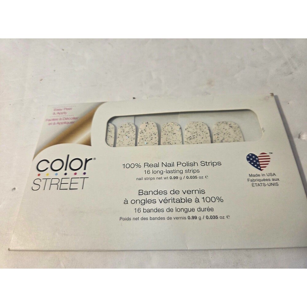 Color Street Have a Ball White/Silver Glitter Nail Polish Strips FMC231 0.035oz